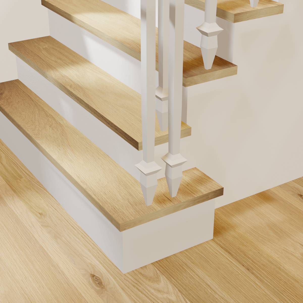 White Oak Square Starter Tread – Hardwood Stairs Direct