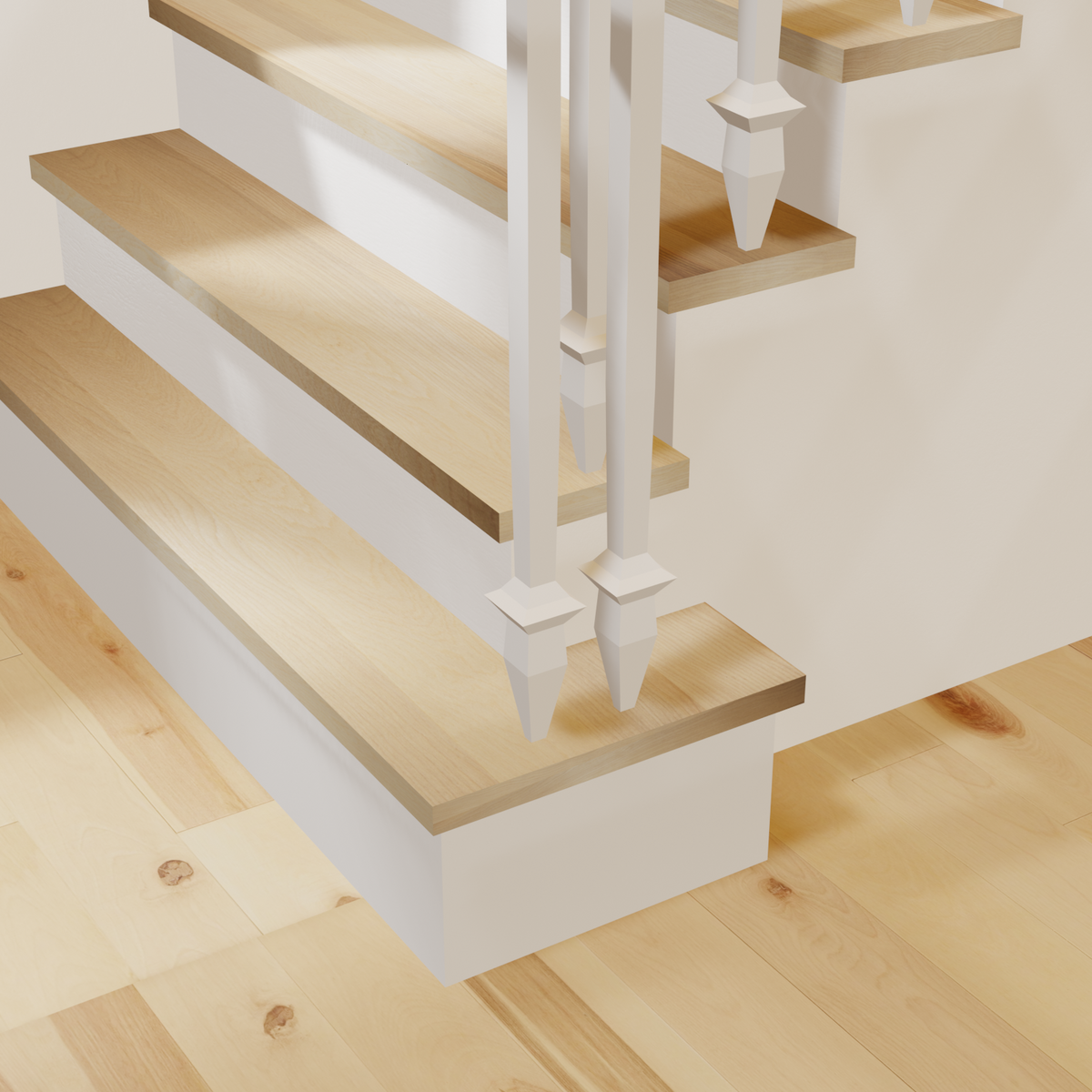 Birch Square Starter Tread – Hardwood Stairs Direct