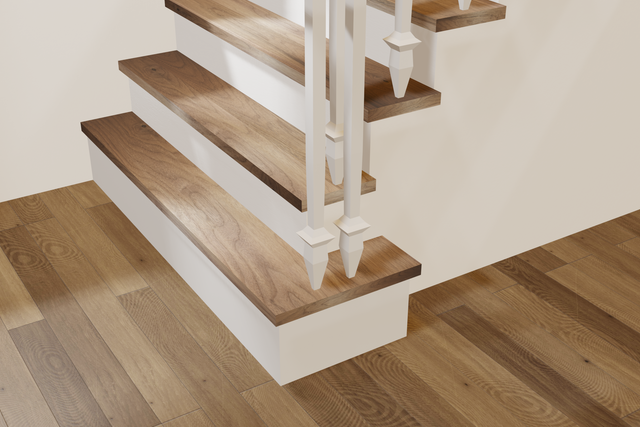 Walnut Square Starter Tread – Hardwood Stairs Direct